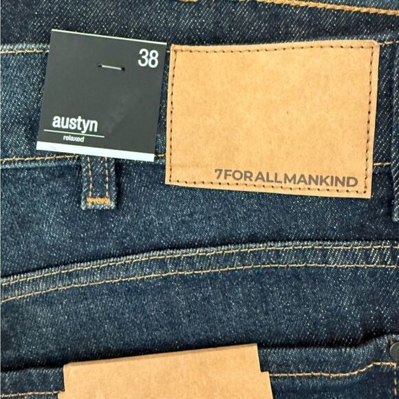 7 For All Mankind Austyn Relaxed Dark Blue Jeans Los Angeles Men’s Size 38 - Picture 7 of 13